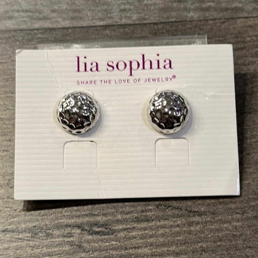 Lia sophia Forged silver earrings